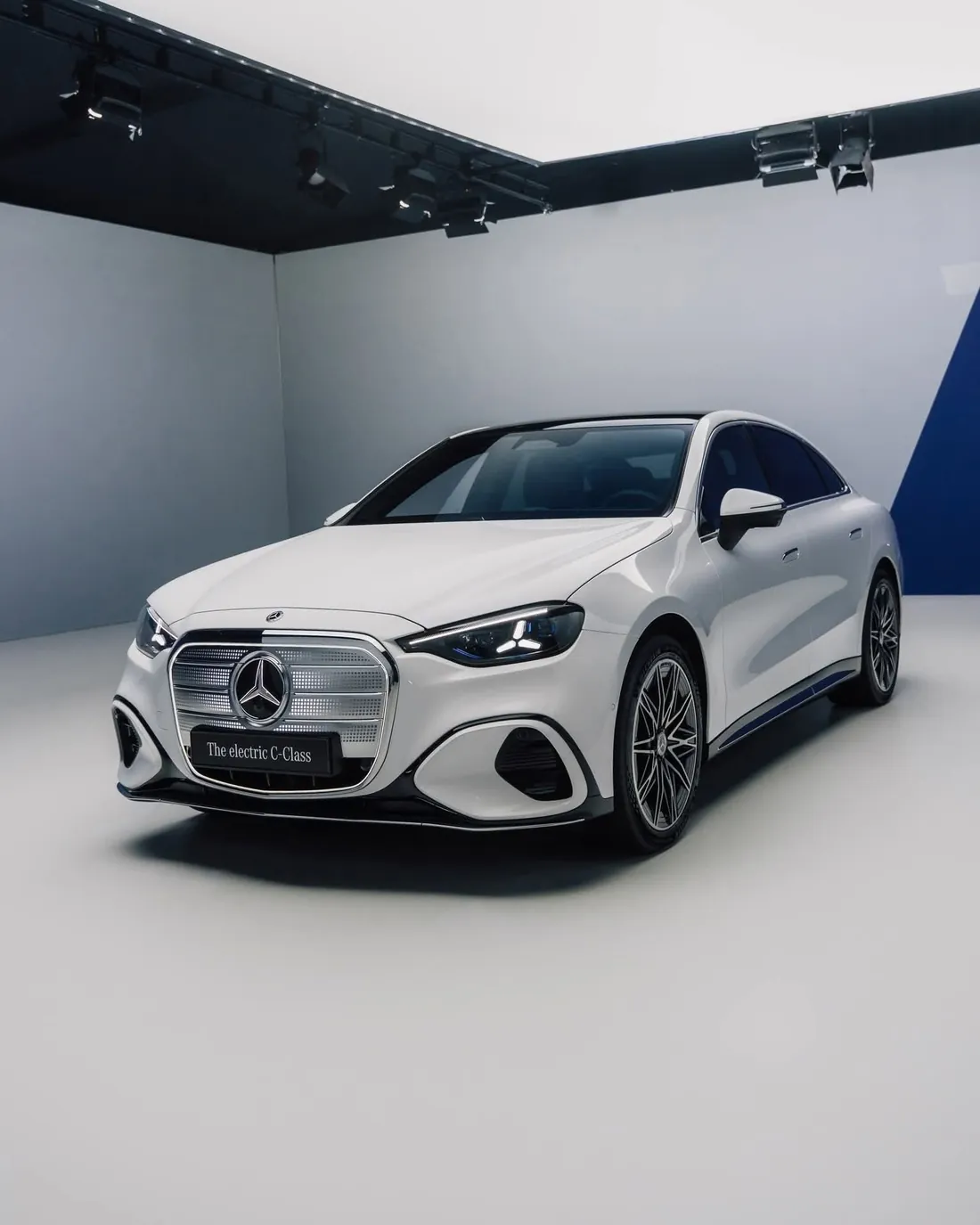 The all-new electric Mercedes-Benz C-Class in white